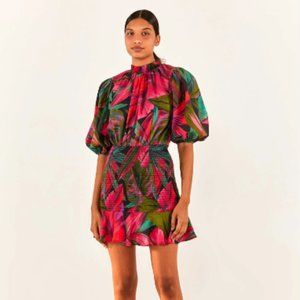 Farm Rio Midnight Leaves Mini Dress